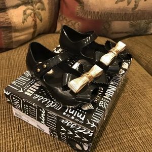 🆕Black Bow Mini Melissa Shoes Toddler 5